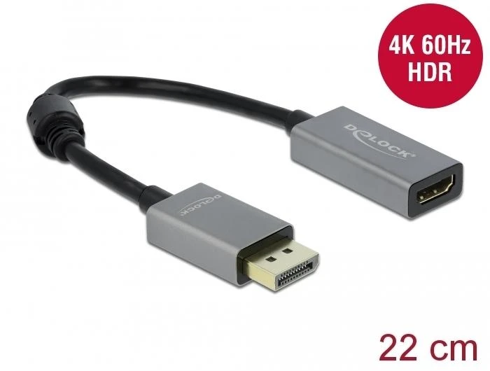 Delock DisplayPort į HDMI adapteris su trumpu laidu