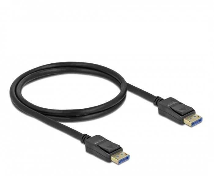 DisplayPort laidas su juodais plastikiniais antgaliais