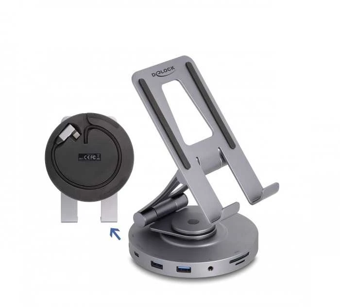 Delock 360 laipsnių USB-C prijungimo stotelė su laikikliu
