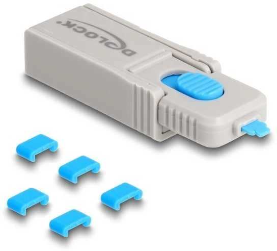 Delock Type-C™ Port Blocker Set für Type-C™ Buchsen 5 Stück + Verschlusswerkzeug