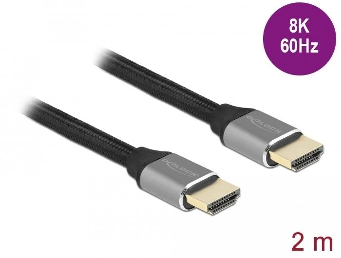 Delock Ultra High Speed HDMI kabelis 48 Gbps 8K 60 Hz pilkas 2 m sertifikuotas