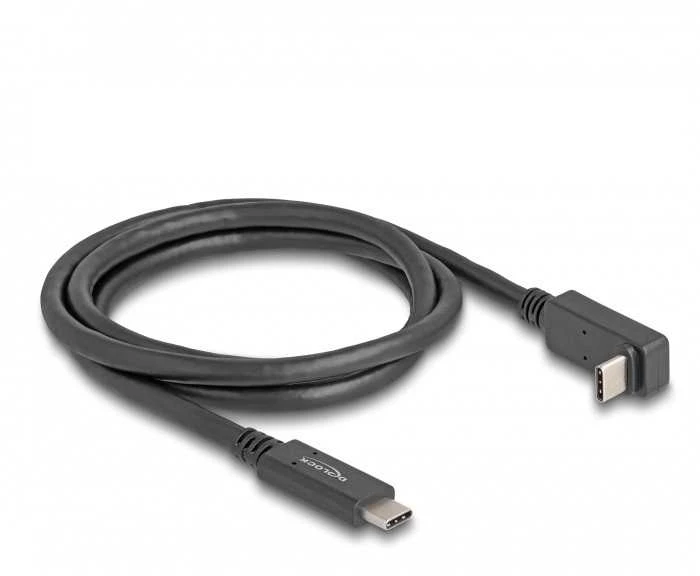 Delock USB 3.2 Gen 2 Kabelis, USB-C Stecker > USB-C Stecker (juodas, 1 Meter, PD 3.0, Laden mit bis zu 60 Watt)