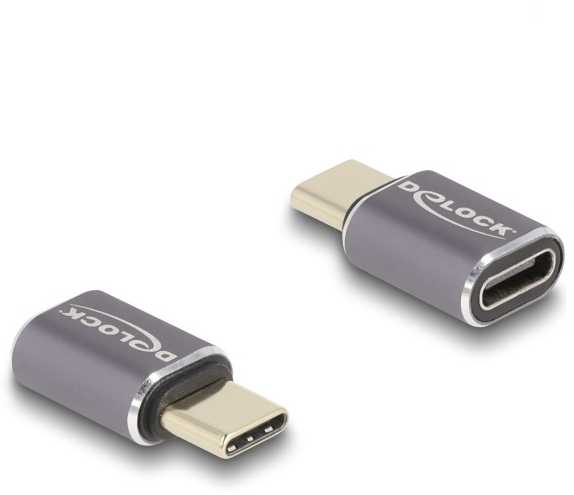 Delock USB Adapteris 40 Gbps USB Type-C™ PD 3.0 100 W - Stecker zu Buchse Portschoner 8K 60 Hz Metall
