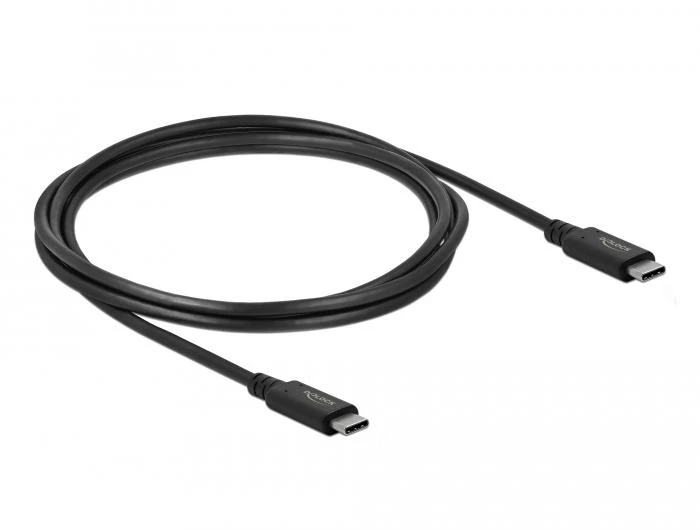 DLC DeLOCK 86980 USB kabelis USB4 Gen 2×2 2 m USB C 20 Gbit/s 100 W Juoda