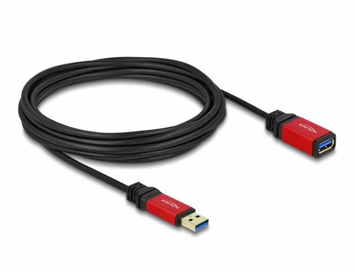 Delock ilgintuvas USB 3.0 tipo A kištukas > USB 3.0 tipo A moteriškas 5 m Premium