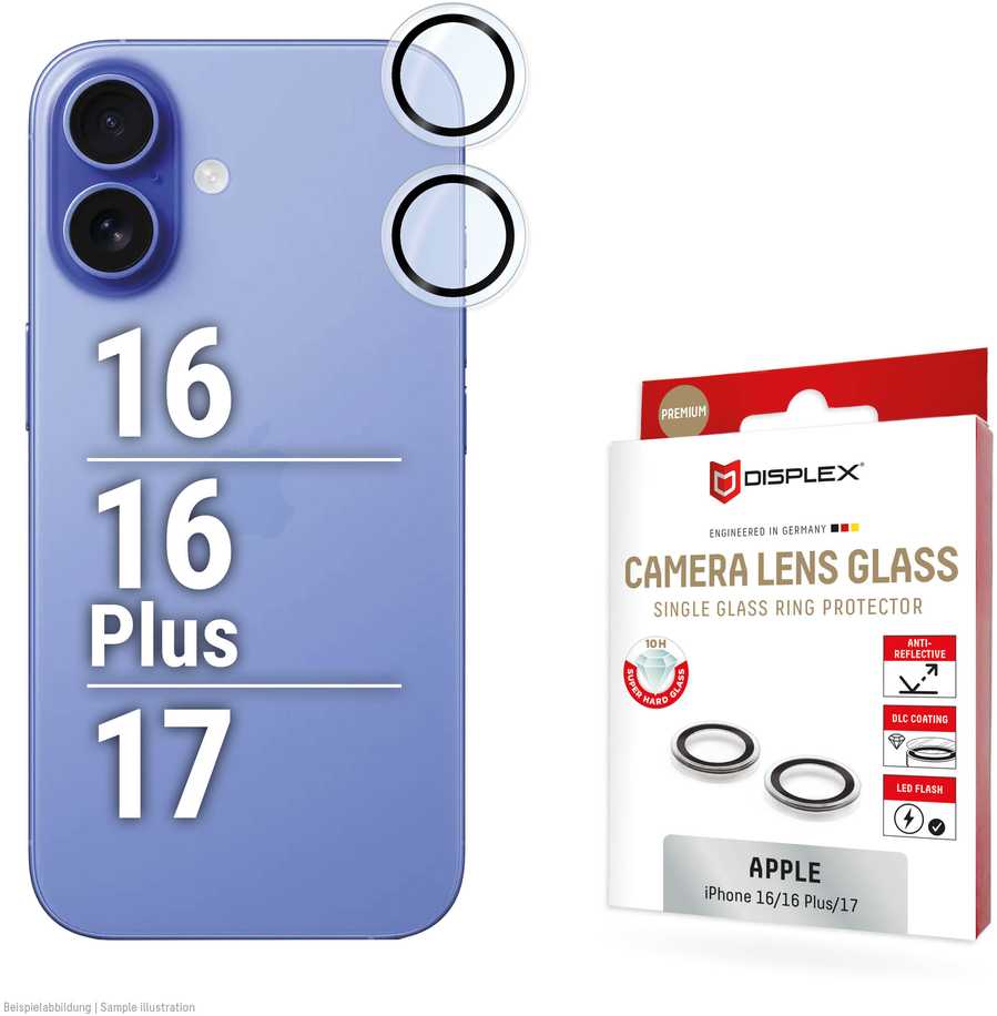 Evi DISPLEX CAMGLASS VIENO LĘŠIO DISPLEX STIKLAI - IPHONE 16/16 PLUS/17