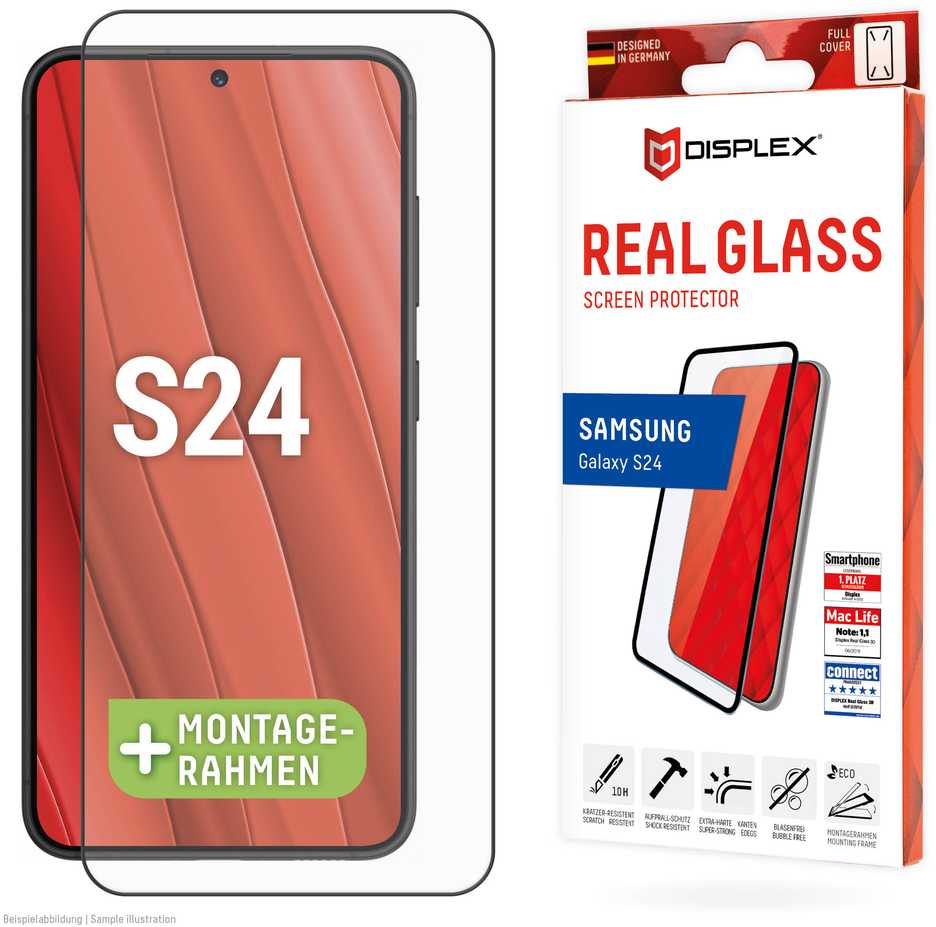 „Displex Juodas“ – „Samsung Galaxy S24“ viso ekrano 3D apsauginis stiklas