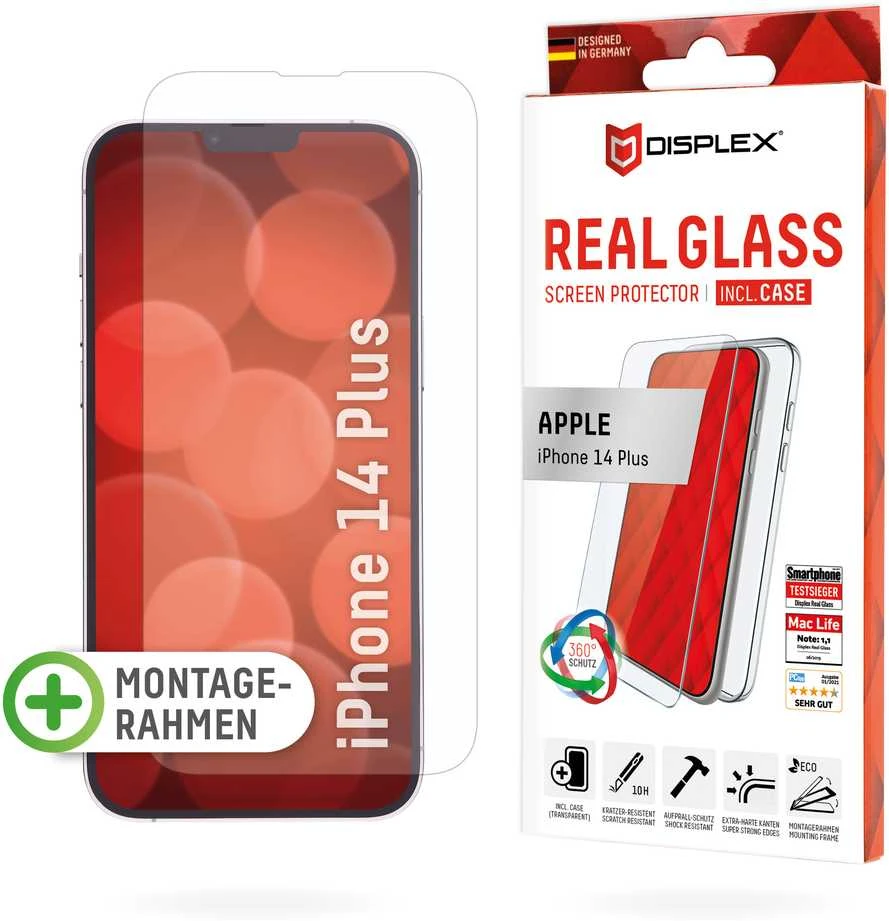 DISPLEX Real Glass + dėklas Apple iPhone 14 Plus