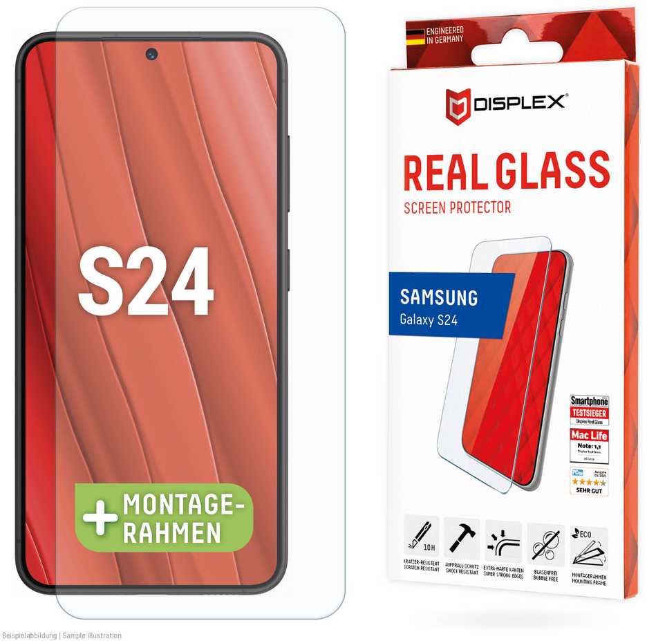 „Samsung Galaxy S25/S24“ tikras ekrano stiklas, pagamintas iš „Displex Transparent“