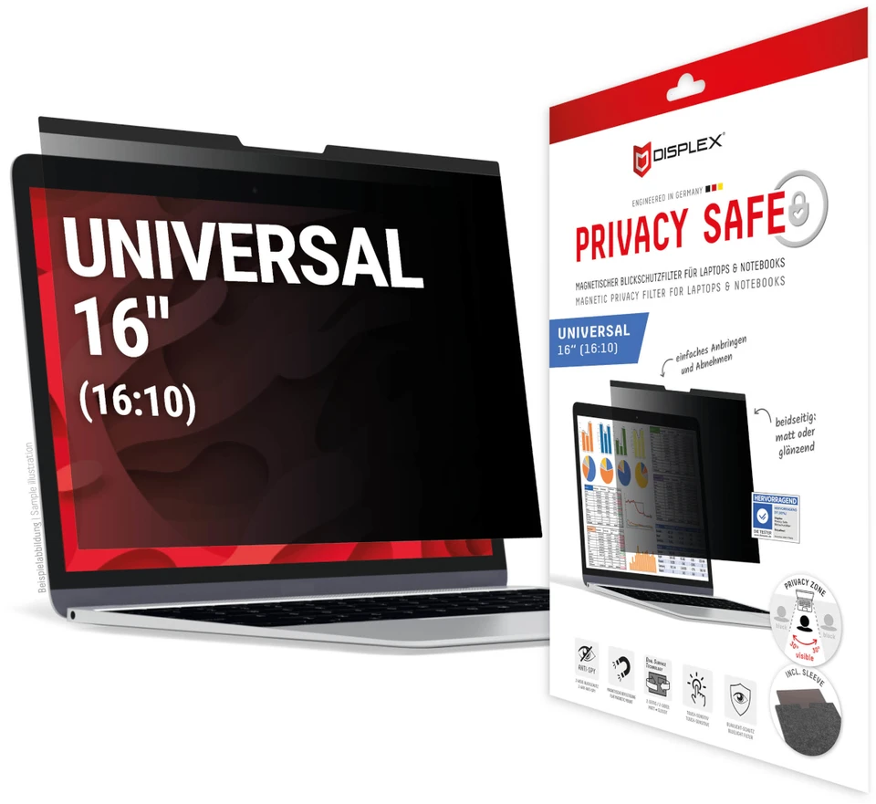 E.V.I. DISPLEX Privacy Safe Universal (Mag) 16", 16:10