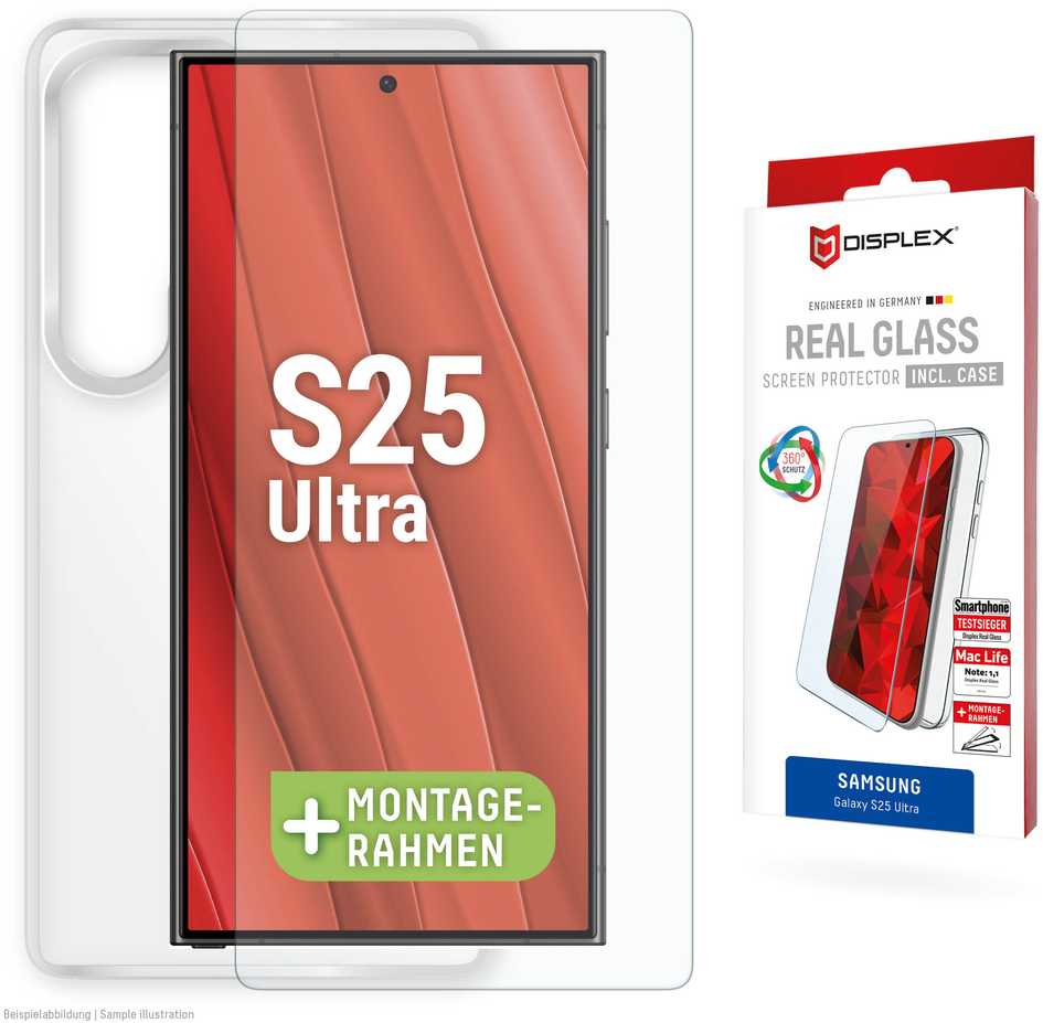 E.V.I. DISPLEX tikras stiklas + dėklas „Samsung Galaxy S25 Ultra“