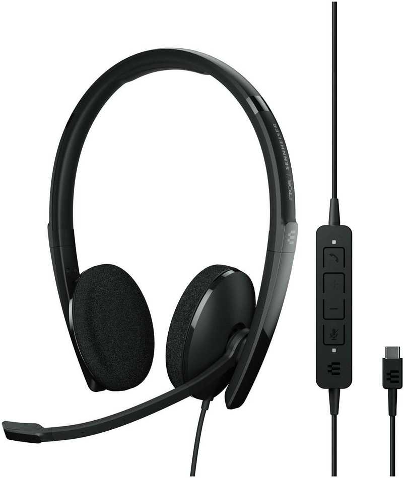 Epos , Sennheiser EPOS SC 160 USB-C - Ausinės - su lankeliu ant galvos -  Office / Call center - Juodas - Dvipusės - In-line control unit | Varle.lt