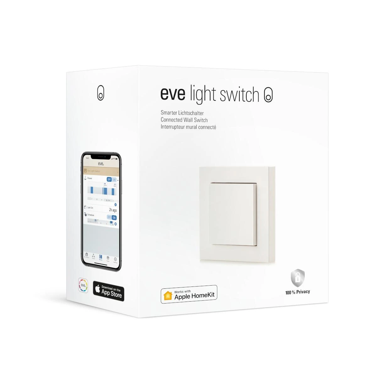 Eve Systems EVE Light Switch – prijungtas sieninis jungiklis su Apple HomeKit technologija