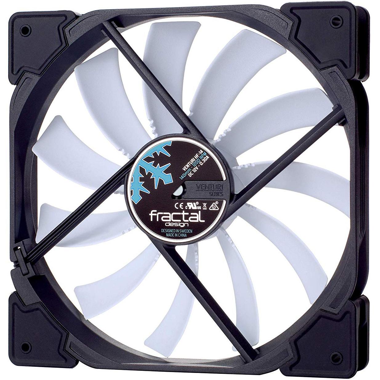 Fractal Design Venturi HF-14 Kompiuterio korpusui Ventiliatorius 14 cm Juoda, Pilka, Balta