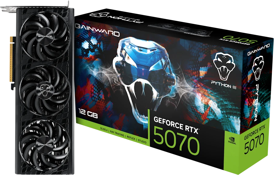 Vaizdo plokštė „Gainward GeForce RTX 5070 Python III“ NVIDIA 12 GB GDDR7