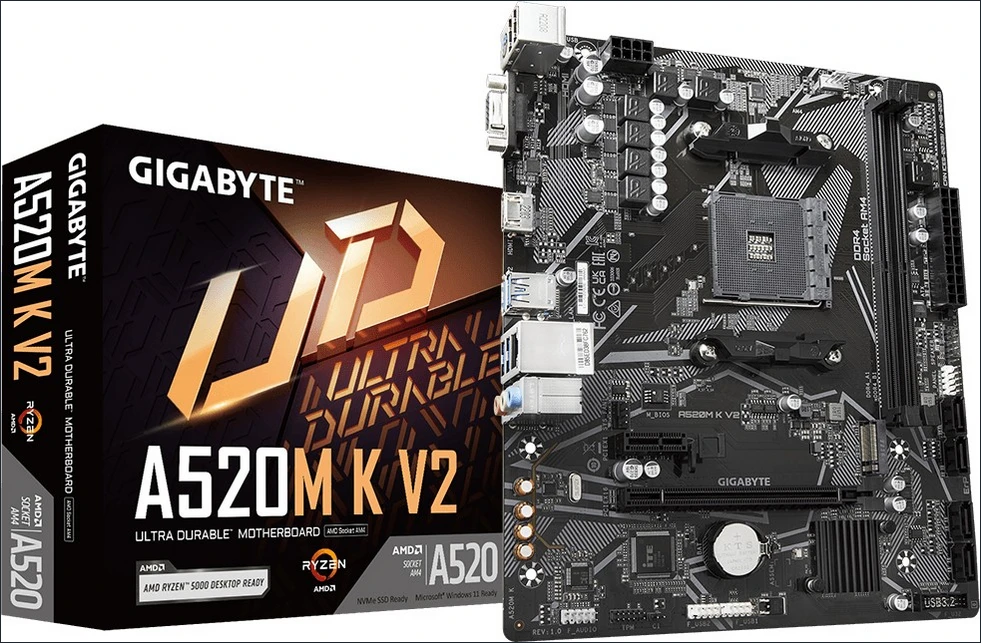 Pagrindinė plokštė GIGABYTE AMD A520/AM4/Micro-ATX/Memory DDR4/Atminties lizdai 2/1xPCI-Express 3.0 1x/1xPCI-Express 3.0 16x/1xM.2/1x15pin D-sub/1xHDMI/2xUSB 2.0/4xUSB 3.2/1xPS/2/1xRJ45/3xAudio port