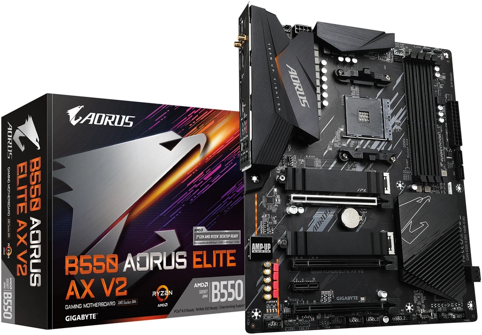 Pagrindinė plokštė Gigabyte B550 AORUS ELITE AX V2, AM4, ATX, DDR4