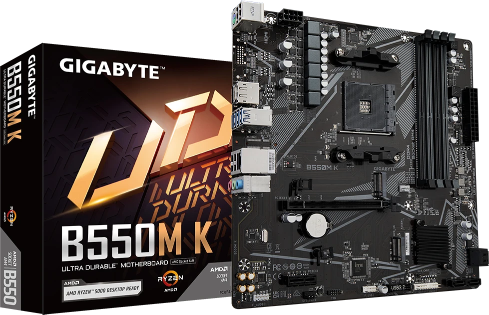 Pagrindinė plokštė Gigabyte B550M K, AM4, DDR4