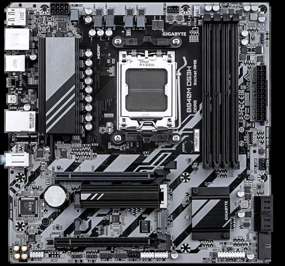 Pagrindinė plokštė GIGABYTE B840M DS3H AM5 1xHDMI 2xDP