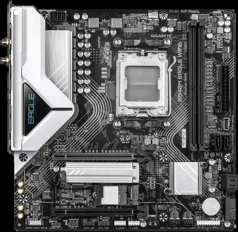Pagrindinė plokštė GIGABYTE B840M EAGLE WIFI6 AM5 1xDP 1xHDMI
