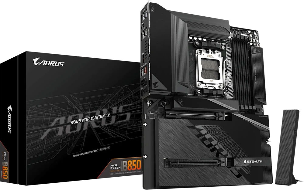 Pagrindinė plokštė GIGABYTE B850 AORUS STEALTH AMD B850 AM5 lizdas ATX