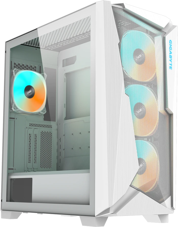 GIGABYTE C301 GW V2, Bokšto tipo korpusas - baltas, Grūdintas stiklas