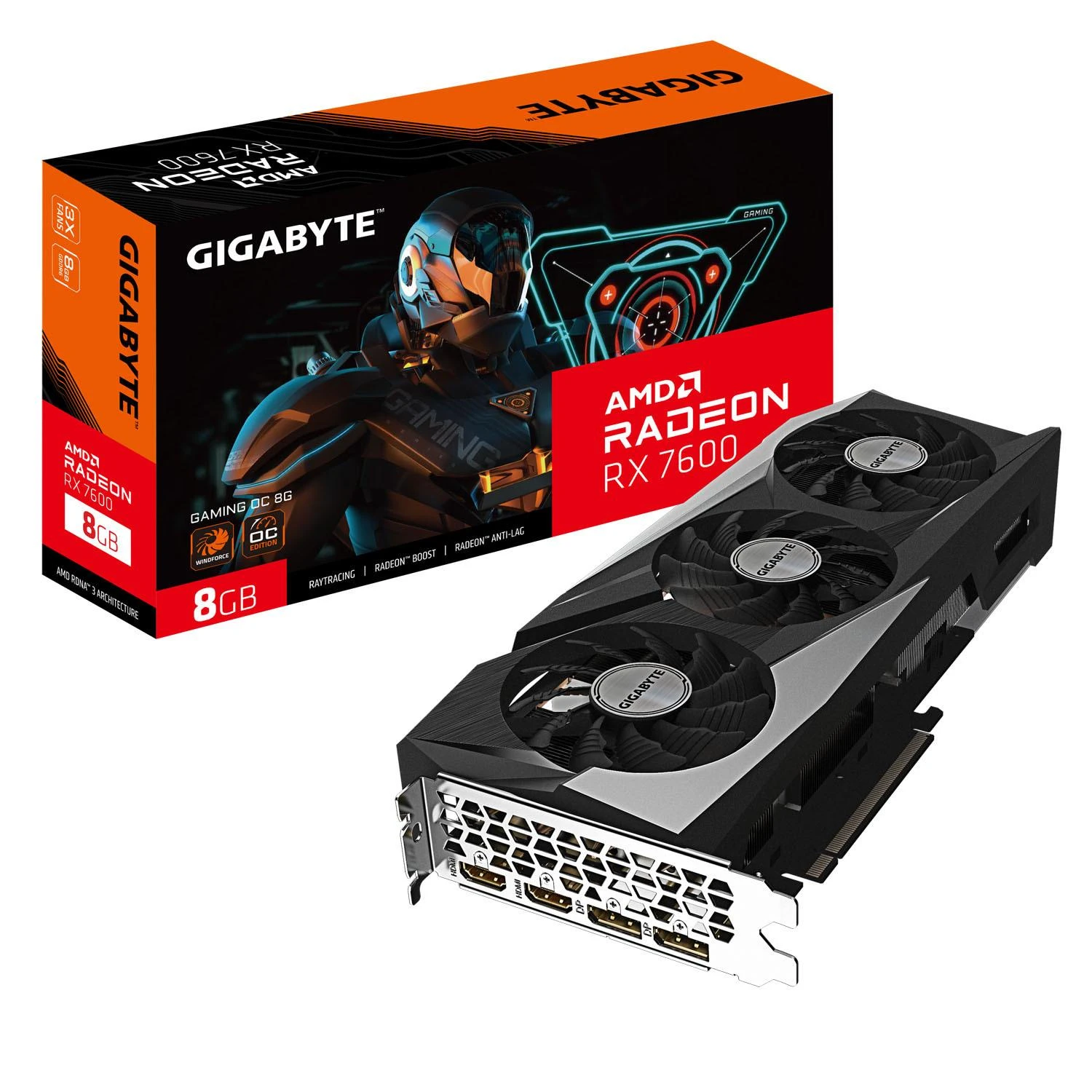 Vaizdo plokštė GIGABYTE Radeon RX7600 GAMING OC 8GB GDDR6 2xHDMI 2xDP