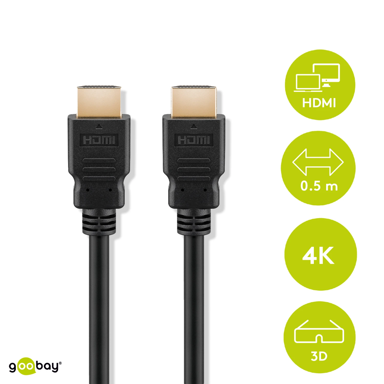 HDMI - HDMI kabelis Goobay 0.5m