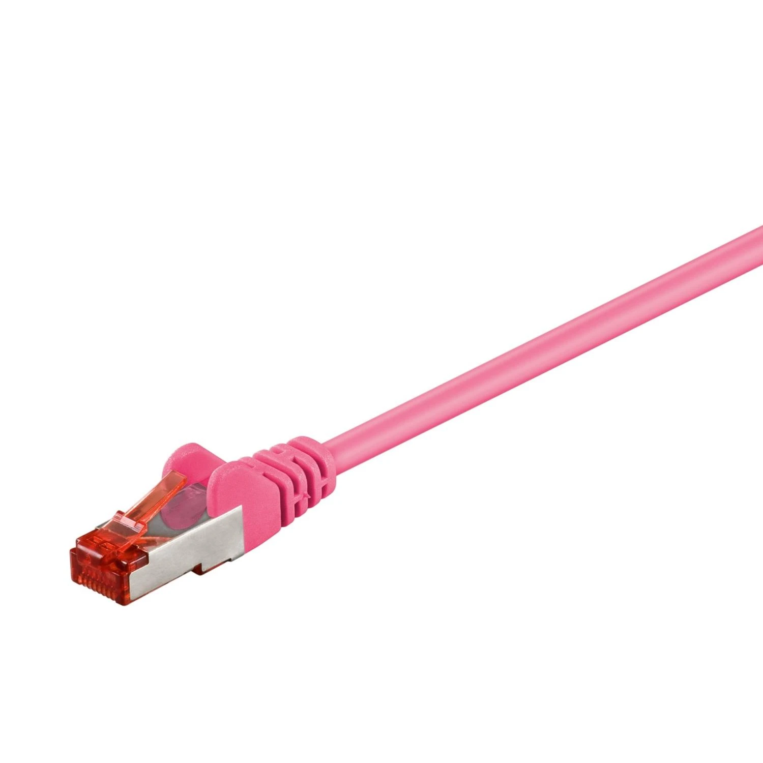 Goobay 0,5 m CAT 6 pataisų kabelis, S/FTP (PiMF), rausvai raudona