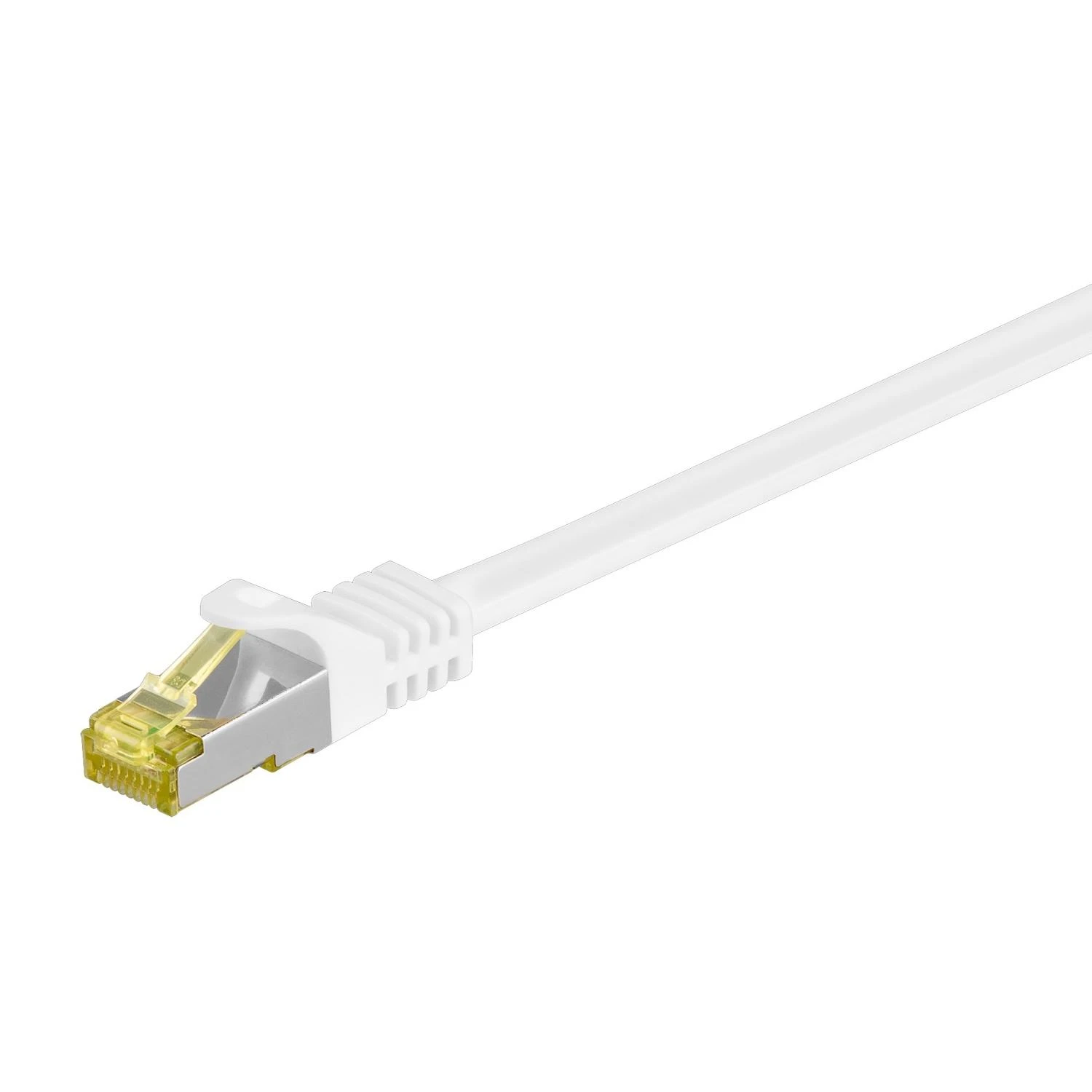 Goobay 25m RJ45 Patchkabel CAT 6A S/FTP (PiMF), 500 MHz, mit CAT 7 Rohkabel, baltas LSZH halogenfrei, Kupfer