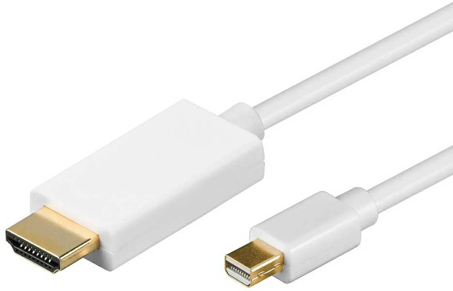 Goobay 52861 Mini DisplayPort/HDMI adapterio laidas 1.2, paauksuotas, 2 m, baltas
