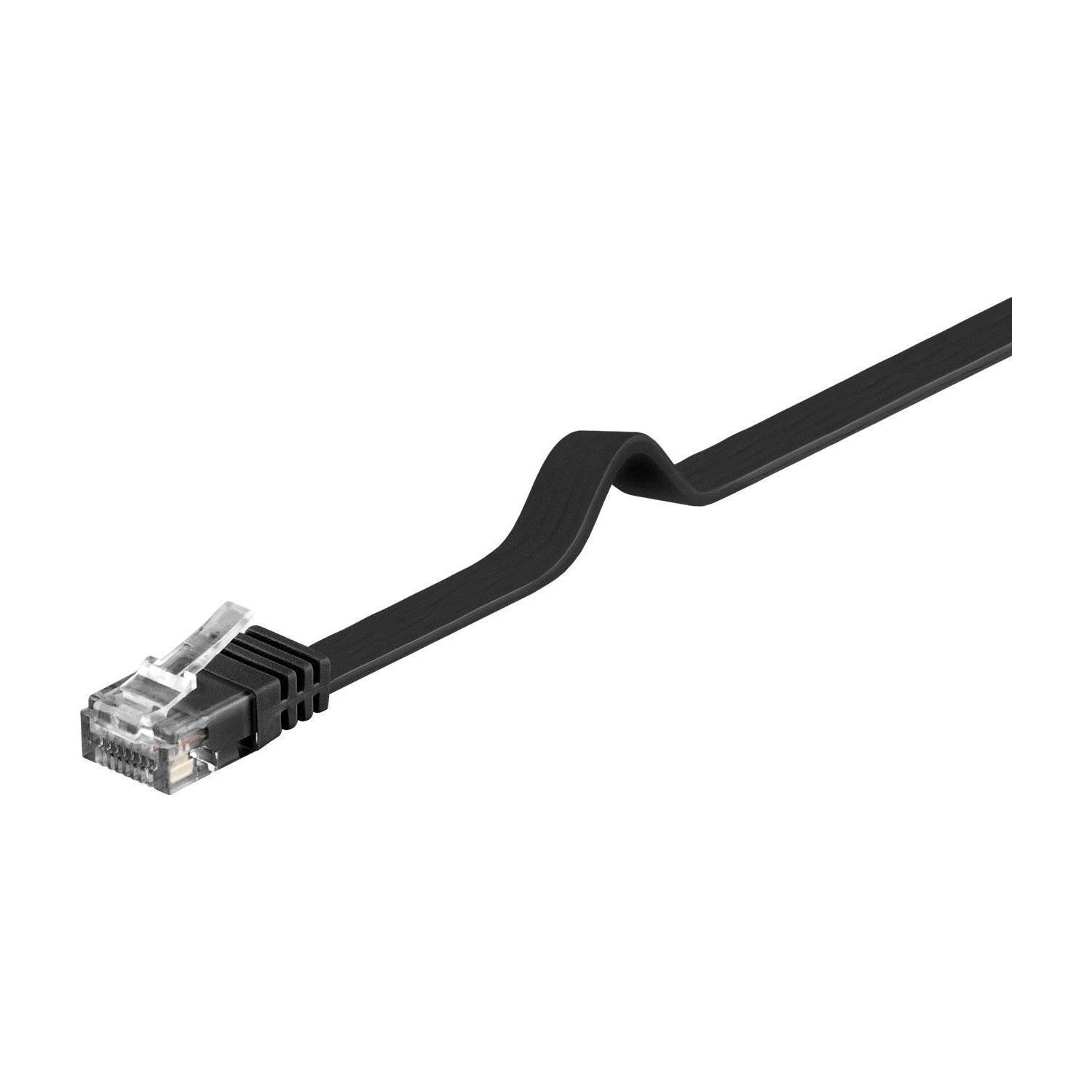 Goobay 5m CAT 6 plokščias kabelis, U/UTP, juodas