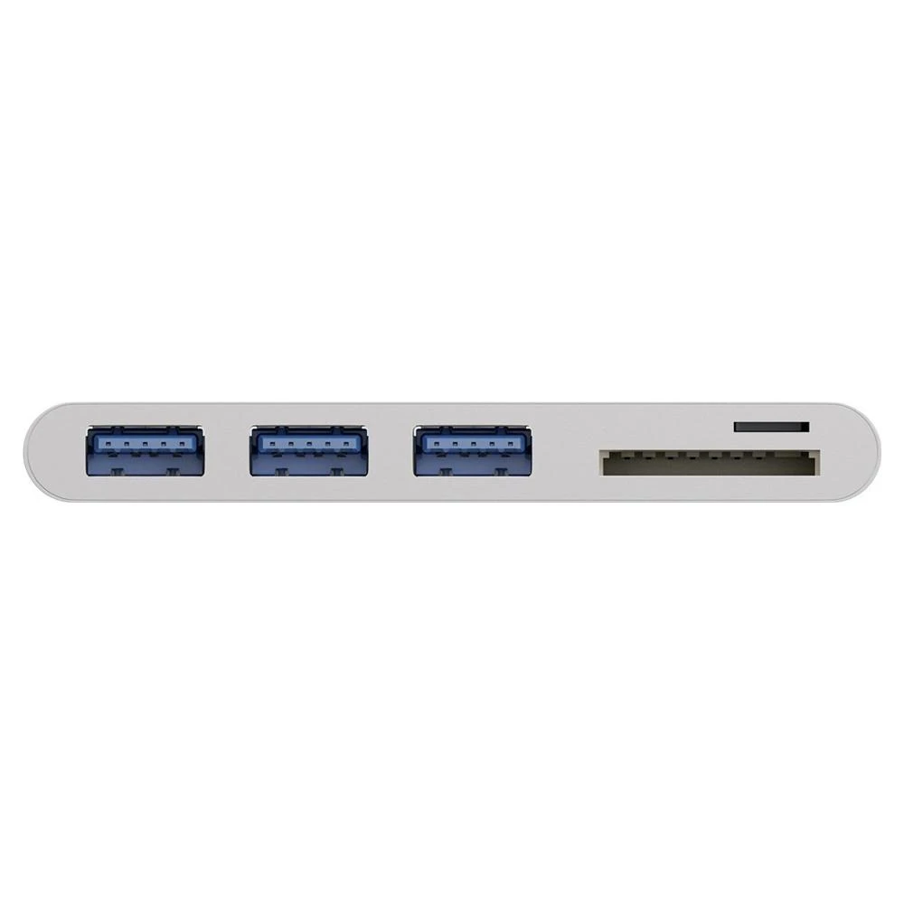 Goobay USB-C kelių prievadų adapteris prie 3x USB-A, kortelių skaitytuvas | 62097