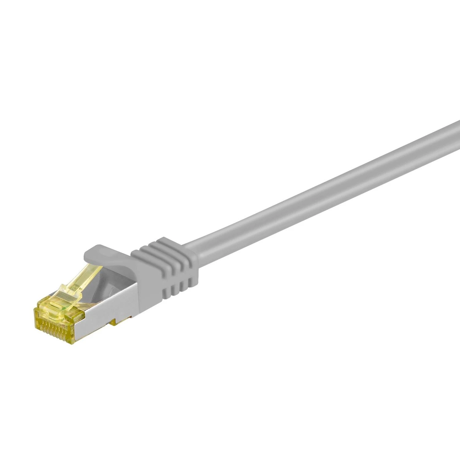 Goobay 7,5 m RJ45 pataisinis kabelis CAT 6A S/FTP (PiMF), 500 MHz, su CAT 7 neapdorotu kabeliu, pilkas LSZH, be halogenų, varinis