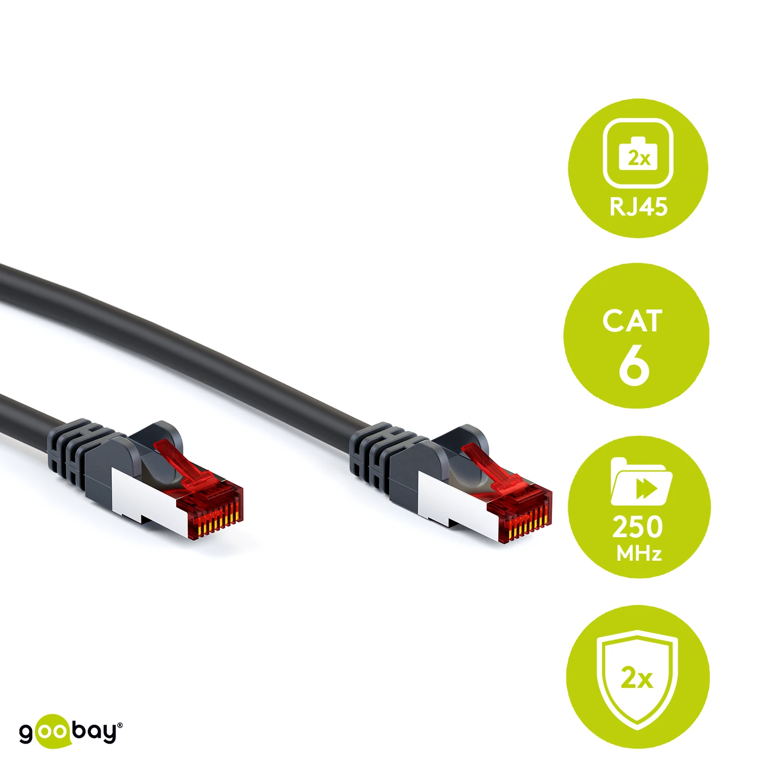 Goobay Kabelis LAN Patchcord CAT 6 S/FTP LSZH juoda 7.5m