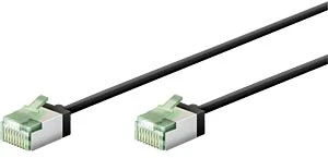 Goobay Itin lankstus CAT 8.1 pataisinis kabelis, plonas, U/FTP, juodas - Laido ilgis 0,25 m
