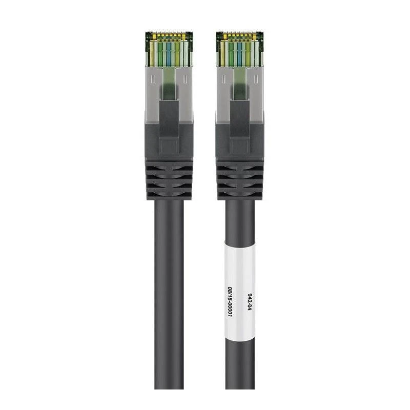 Goobay CAT8.1 S / FTP (PiMF) tinklo kabelis, 1 m, juodas
