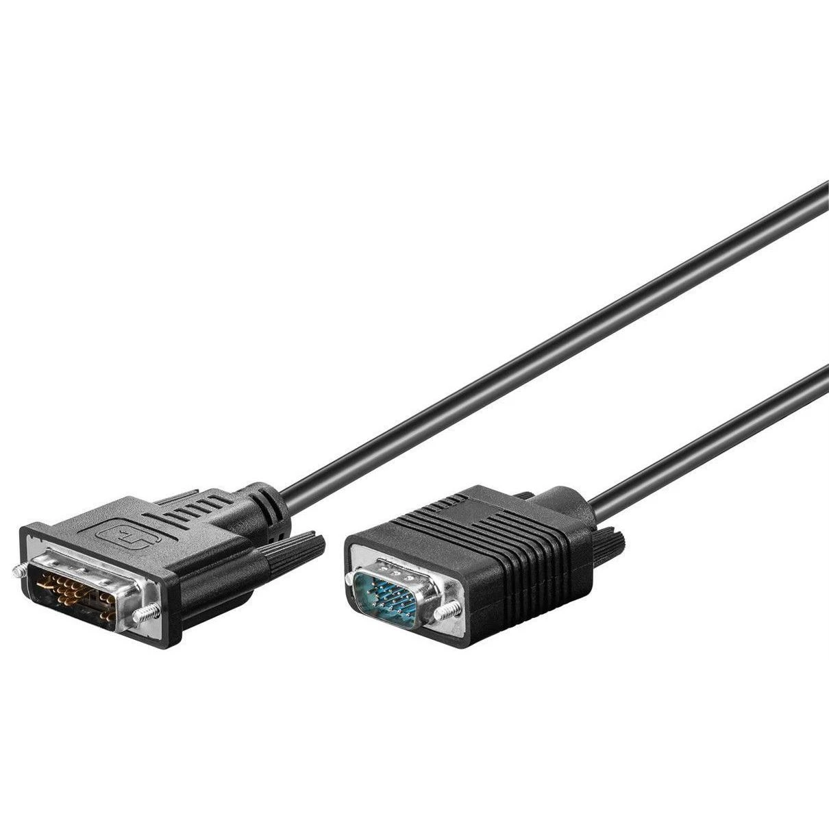 Goobay 50990 DVI-I/VGA Full HD laidas, nikeliuotas, 2 m, juodas