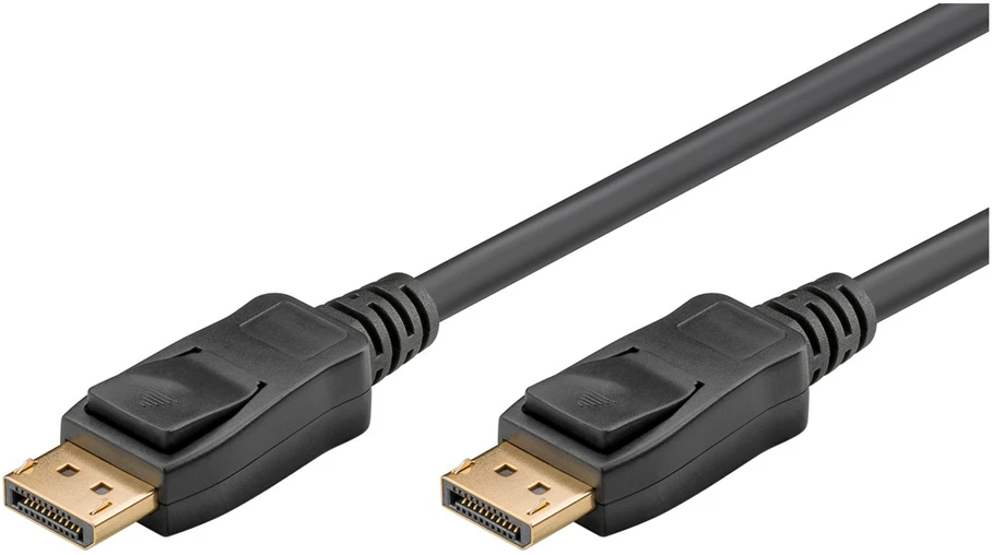 DisplayPort 2.1 kabelio jungtys su fiksavimo mygtukais
