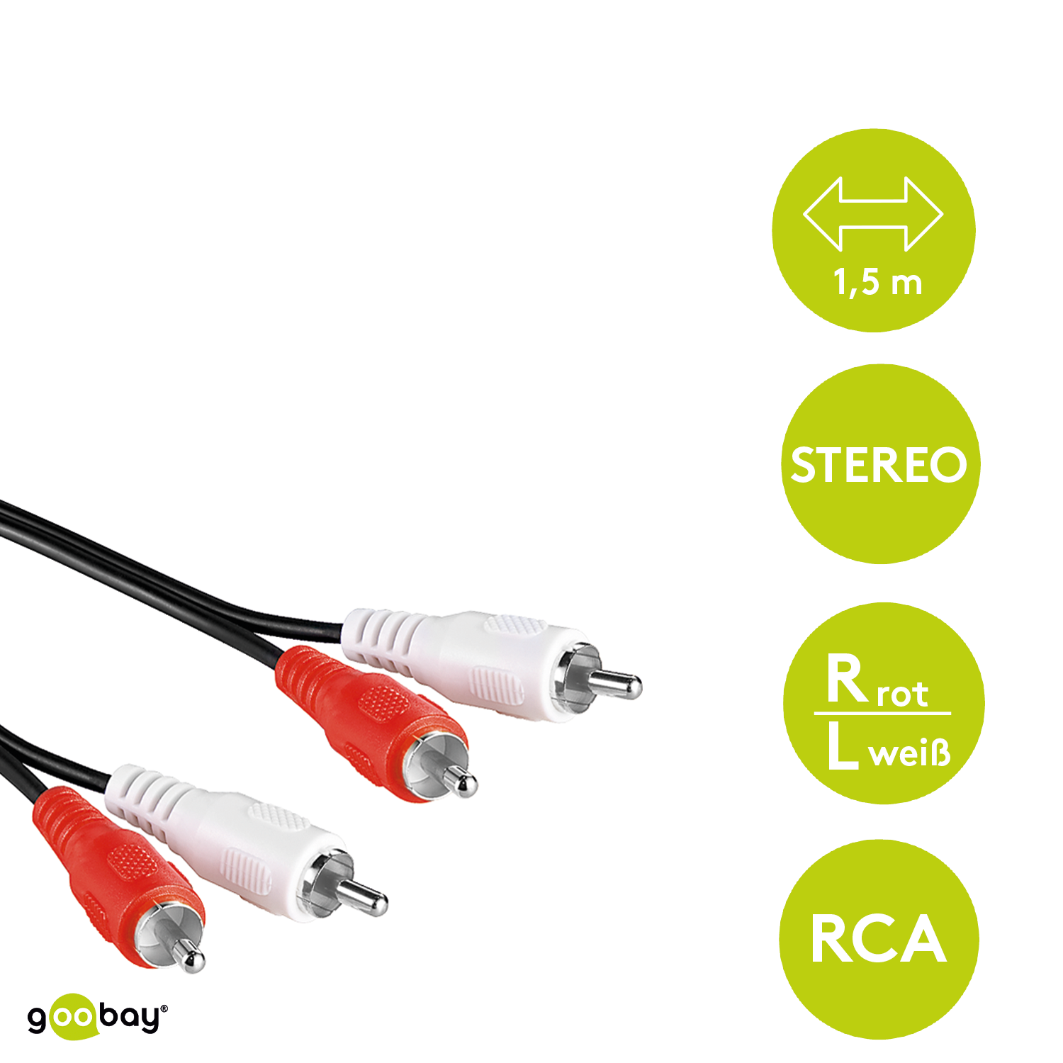 „Goobay“ | Stereo RCA kabelis 2x RCA | 50028
