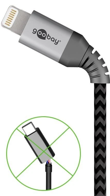 Goobay Lightning USB-C įkrovimo ir sinchronizavimo laidas, 1m