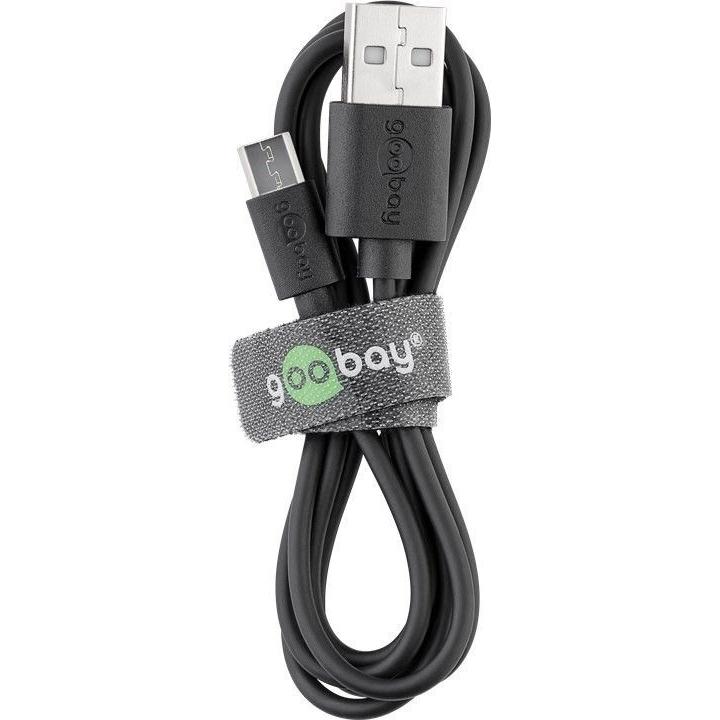 „Goobay Micro USB“ dvigubo įkrovimo rinkinys 2,4 A [juodas]