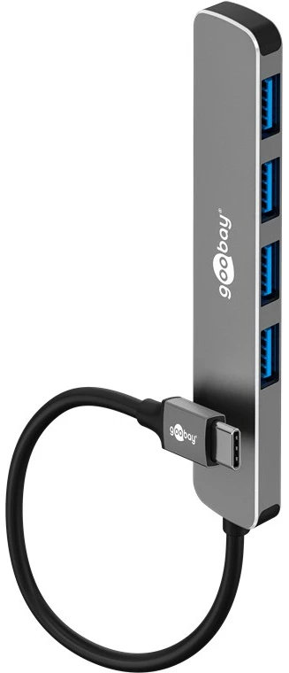 „Goobay Slim USB HUB“ su 4 prievadais, USB-C™ į USB-A, 5 Gbps