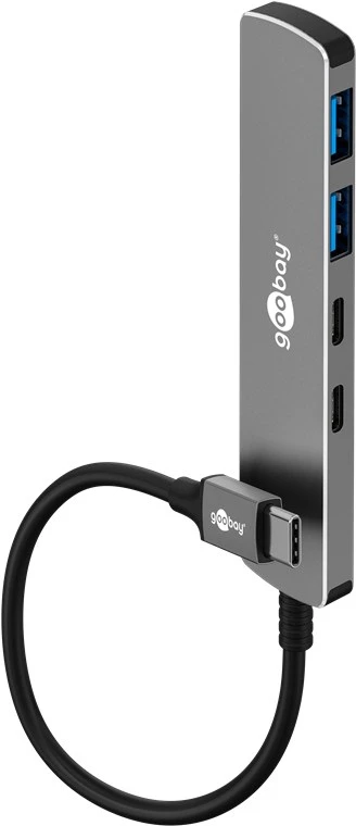 „Goobay Slim“ 4 prievadų USB šakotuvas, USB-C™ į USB-C™/USB-A, 5 Gb/s