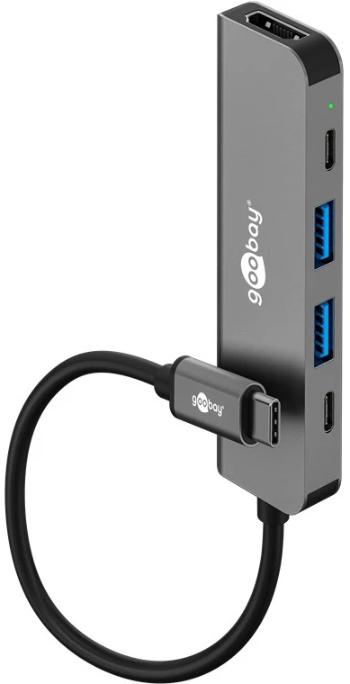Goobay plonas 5 prievadų USB šakotuvas su HDMI™ 5 Gbps