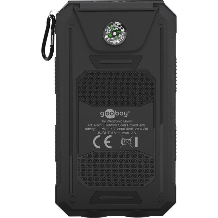 PowerBank Goobay 8.0 49216 lauko mobiliojo telefono baterija - 8000mAh - juoda