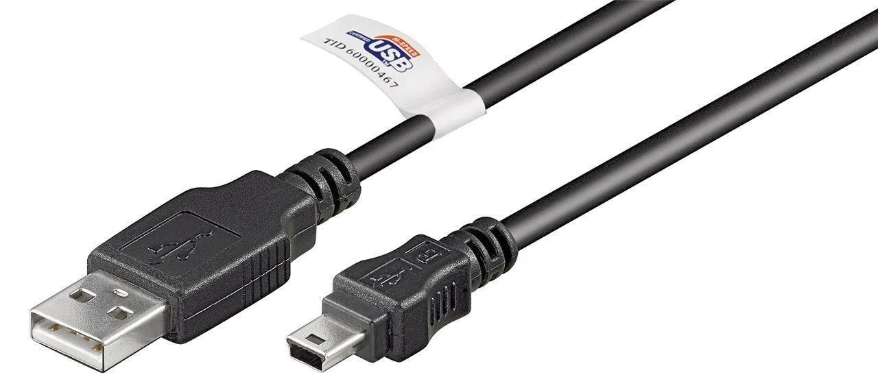 „Goobay USB 2.0“ didelės spartos laidas nuo USB A iki 1,8 m mini USB [USB 2.0 kištukas (A tipas) > USB 2.0 mini kištukas (B tipas, 5 kontaktų)]