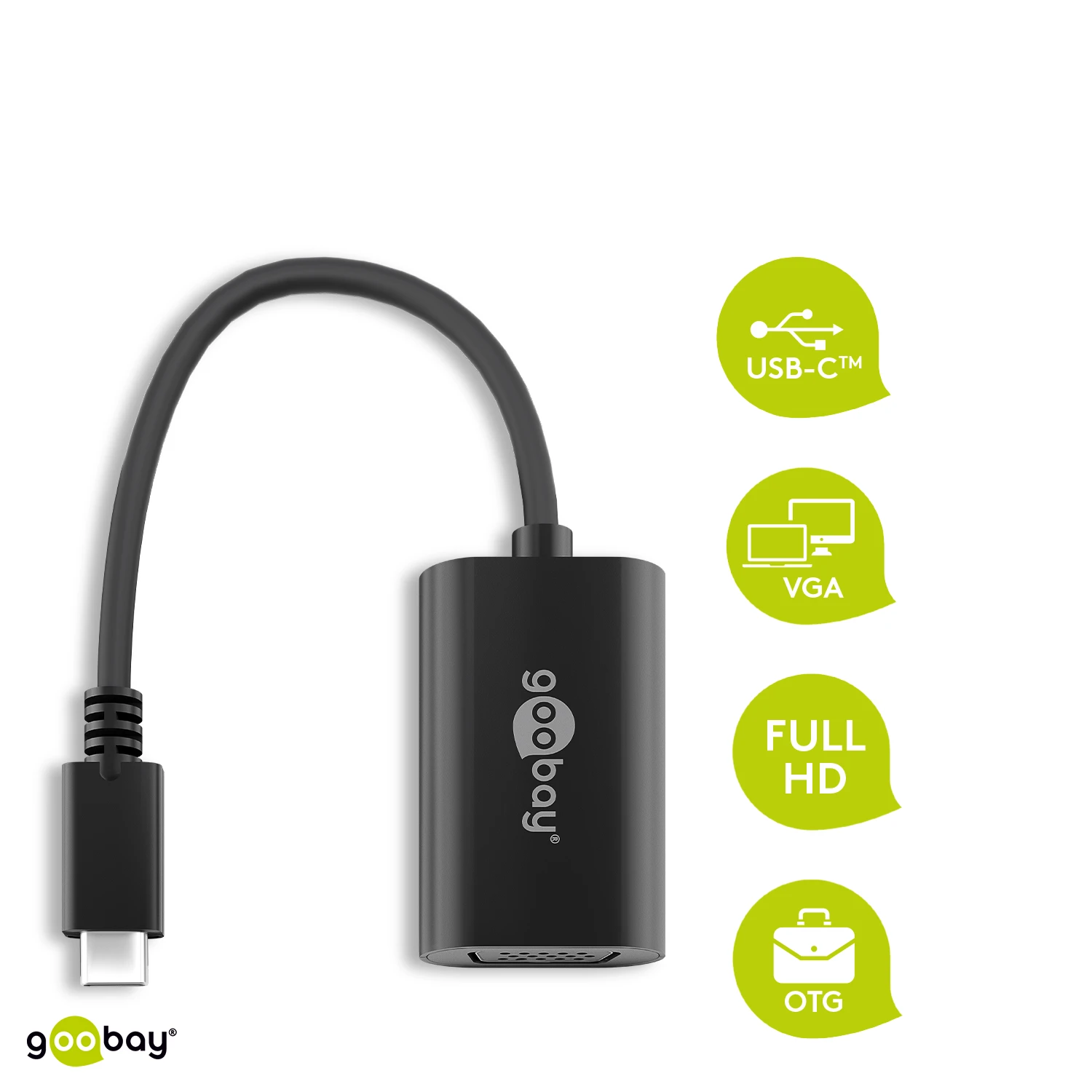 „Goobay USB 3.1“ (C tipas) į VGA adapterį [USB-C™ kištukas, VGA lizdas]