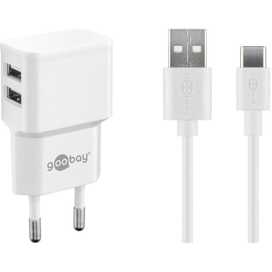 Įkroviklis Goobay Rinkinys, skirtas įkrauti dviem USB-C 2.4 A