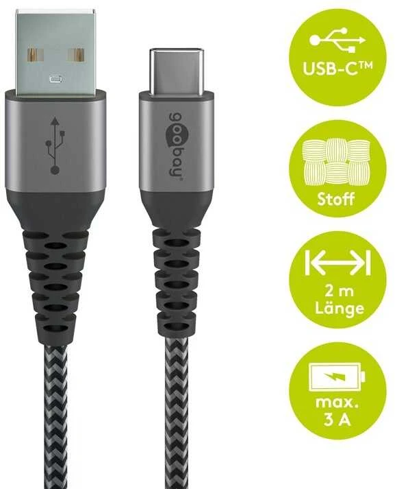Goobay | Sinchronizavimo ir įkrovimo laidas | 49297 | USB-C į USB 2.0 (A tipas)